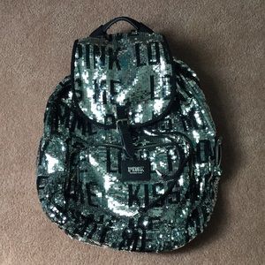 PINK sparkle backpack - festival backpack